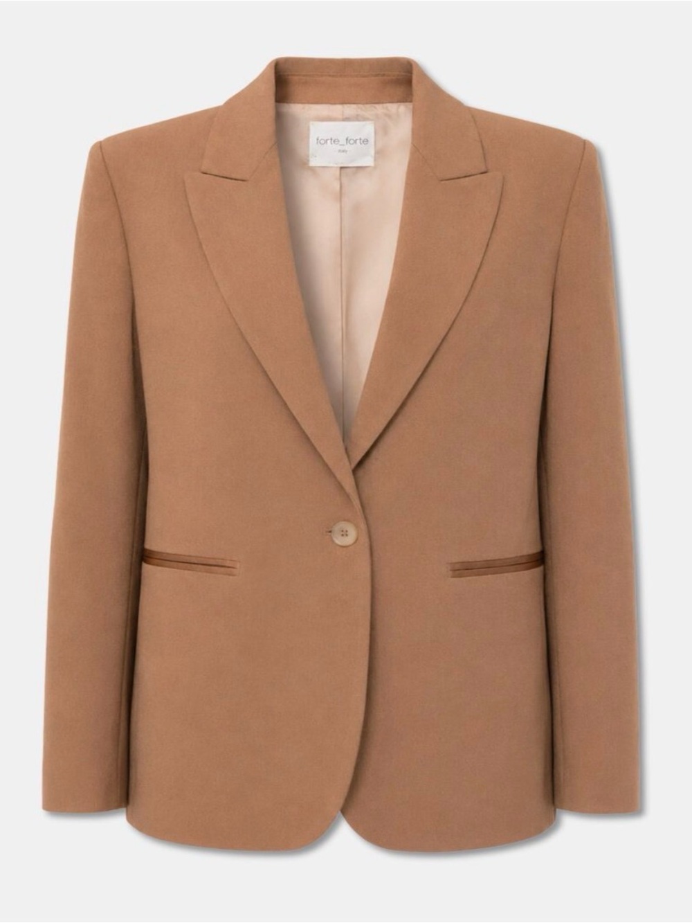 $1,015 Forte-Forte Camel Single-breasted Wool Viscose Tailor Blazer Jacket IT 42